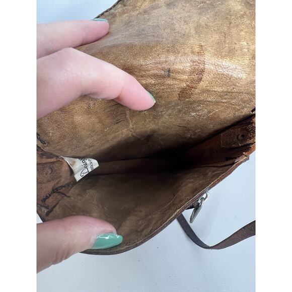 Vintage Leather Aliento Design Crossbody Bag Purse - Picture 2 of 13
